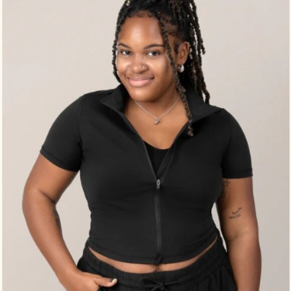 Kindred Bravely Presley Active Zip Front Nursing Top Size Medium in Black NWT - Picture 6 of 10